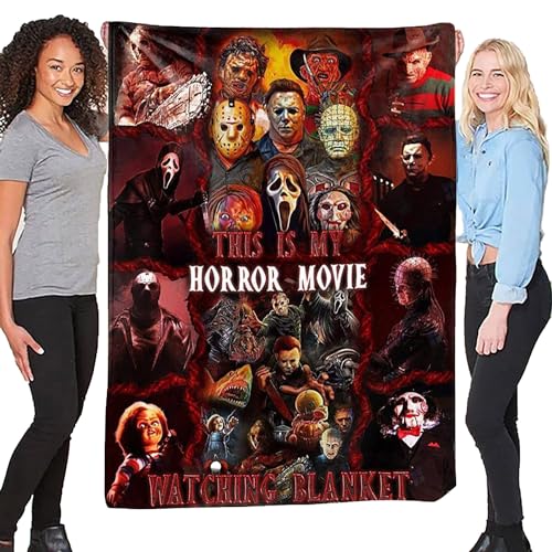 Halloween Blankets, Horror Movie Decke, Ultra Soft Flannel Fleece Blanket, Warm Soft Easy Care, Halloween Holiday Party Decor, ldeal für Filmfans. von BAFAFA