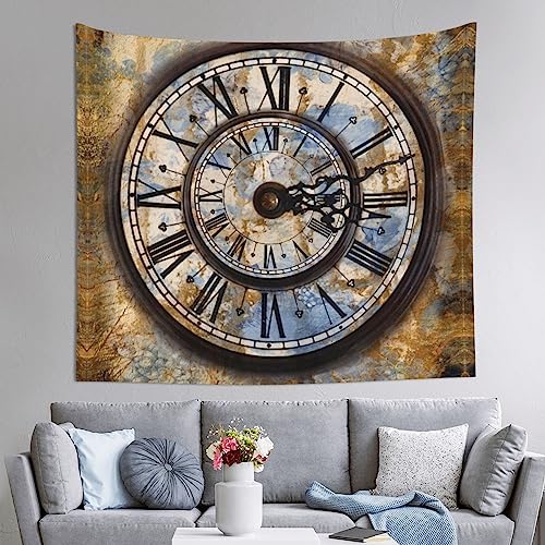 Steampunk-Uhr, bedruckter Wandteppich, Wandbehang, Banner, Dekoration, Kunst, Wandteppich für Wohnzimmer, Schlafzimmer, Heimdekoration – 60 x 129,5 cm von BAFAFA