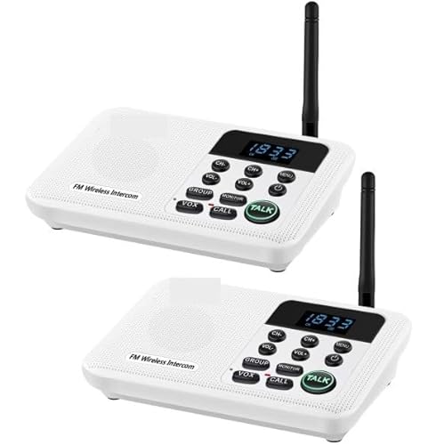 BAFEIYA 22-Kanal-FM-Funk-Gegensprechanlagen for Privathaushalte, Geschäftsbüros, 1,6 km Reichweite, Anrufe und Anrufe von Raum zu Raum. Sprechsystem(2Unit White) von BAFEIYA