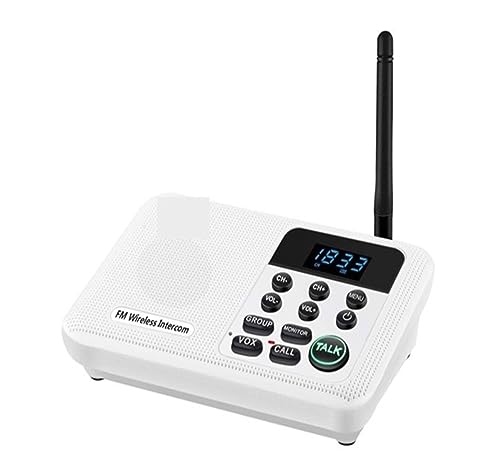 BAFEIYA Drahtlose 22-Kanal-FM-Gegensprechanlagen for Privathaushalte, Geschäftsbüros, Raum-zu-Raum-Anrufe und Anrufe Sprechsystem mit Einer Reichweite von 1 Meile(1 Unit White) von BAFEIYA