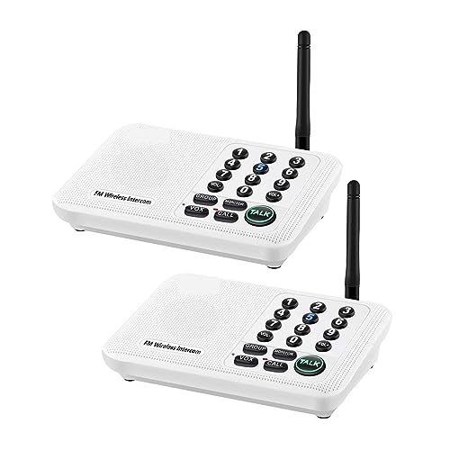 BAFEIYA Drahtloses Intercom-System mit 1 Meile großer Reichweite for die Raum-zu-Raum-Kommunikation zu Hause, in Geschäftsbüros(2 Unit White) von BAFEIYA