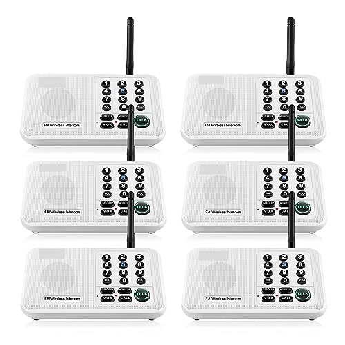 BAFEIYA Einteiliges drahtloses Intercom-System for Zuhause, Haus, Geschäftsbüro, 5280 Fuß, 10-Kanal-Raum-zu-Raum-Kommunikationssystem mit großer Reichweite(White) von BAFEIYA