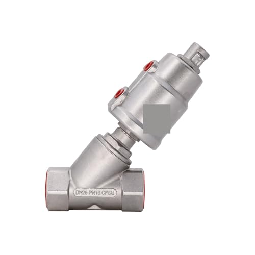 BAFEIYA Pneumatisches Winkelsitzventil aus Edelstahl mit Innengewinde, Schweißklemme, Y-Typ, Hochtemperatur-Dampfwinkelsitzventil(DN20 NROAML Open,Thread) von BAFEIYA