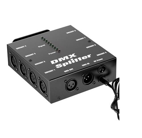 Bühnen-DJ-Lichtsteuerung, Lichtmischpult 8-fach isolierter DMX-Splitter-LED-Beleuchtungscontroller, 8-Zweig-Universal-Splitter-Verstärker, 3-polige Ausgänge for DMX-Signale von BAFEIYA