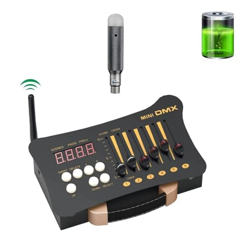 Bühnen-DJ-Lichtsteuerung, Lichtmischpult DMX-Controller Disco-Licht-Controller, 1 Stück DMX512-Controller + Ladeempfänr Party-DJ-Bühnenlicht-Kombination(1 and 1) von BAFEIYA