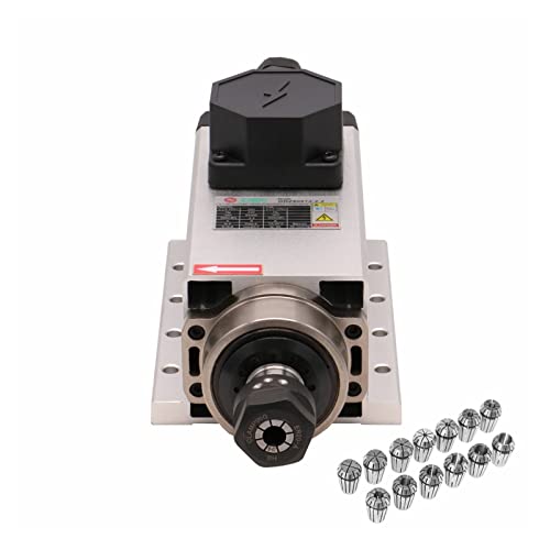CNC-Spindelmotor-Kit 1,5 kW / 2,2 kW 24000 U/min 400 Hz 3-Phasen-Eingangsluftgekühlter Spindelmotor + 1 Satz ER11- oder ER20-Spannzange for CNC-Maschine(Junction Box silver,2.2kw 220) von BAFEIYA