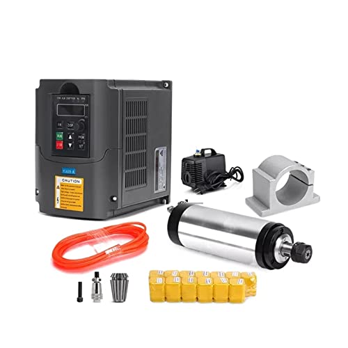 CNC-Spindelmotor-Kit 2,2 kW wassergekühlter Spindelmotor-Kit CNC-Frässpindel 2,2 kW + 2,2 kW Inverter + 80 mm Spindelhalter + ER20-Spannzange for CNC-Fräser(1.5kw with ER11) von BAFEIYA