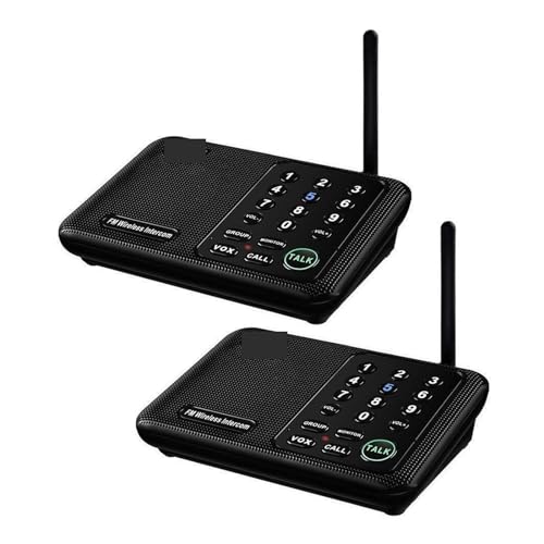 Drahtlose Gegensprechanlage für Zuhause Drahtloses Intercom-System mit 1 Meile großer Reichweite for die Raum-zu-Raum-Kommunikation zu Hause, in Geschäftsbüros.(2 Unit Black) von BAFEIYA