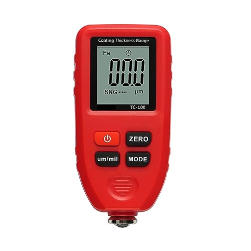 Farbdickenmessgerät TC100 Autolack-Schichtdickenmessgerät 0,1 um/0-1300 Autolack-Filmdickenmessgerät(Red no battery) von BAFEIYA