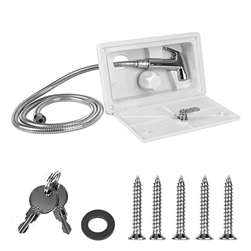 For Boot Marine Camper Wohnmobil Caravan RV Dusche Box Kit ABS + Metall Mit Schloss Camper Zubehör RV Externe außen Dusche von BAFEIYA