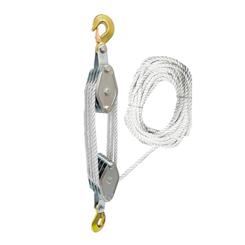 Hebehakenbefestigung 270 ° drehbarer Seilzug-Blockkran, Hochleistungs-Polyethylen-Seilzug-Hebevorrichtung mit manueller Hebevorrichtung for müheloses Heben(1100LBS) von BAFEIYA