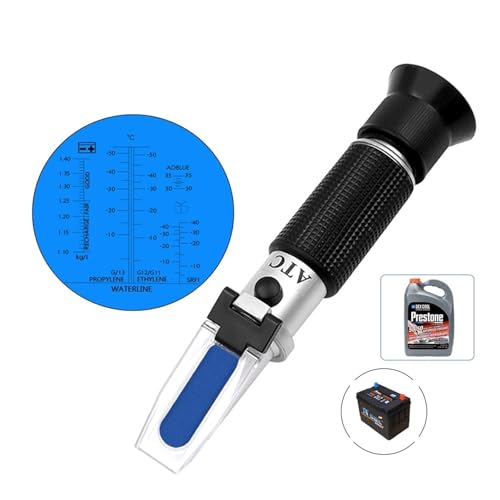 Refraktometer 4 In 1 Auto Frostschutz Refraktometer Ethylen Propylen Flüssigkeit Glykol Gefrierpunkt Batterie Tester(Copper) von BAFEIYA
