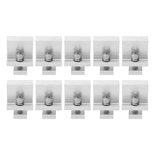 BAFOVY 10 Pcs Solarpanel -Halterung, Z -Bracket Aluminiumlegierung Presseblock PV Railend Erdungsklammern, Einstellbar für Dach, Wohnmobile, Häuser und Schiffe, Einfache Installation mit (40 mm) von BAFOVY