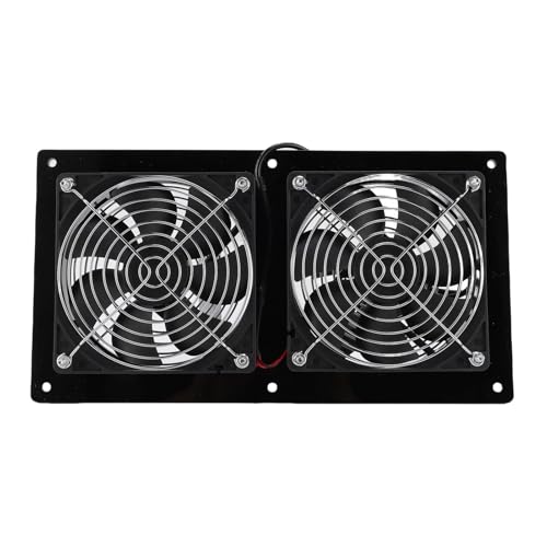 BAFOVY 15W Solar Powered Auspuff Fan Kit, Dual -Lüfter -Beatmungsgerät für Hühnchen -Stall -Gewächshaus und Haustierhaus, IP67 Wasserdicht mit Monokristalliner Panel von BAFOVY