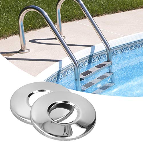 BAFOVY 2 Stück Edelstahl-Abdeckplatte Schwimmbad Leiter Escutcheon für 4,2 cm Rohr Handschiene, Ersatz Zubehör mit Spiegel Polier Behandlung von BAFOVY