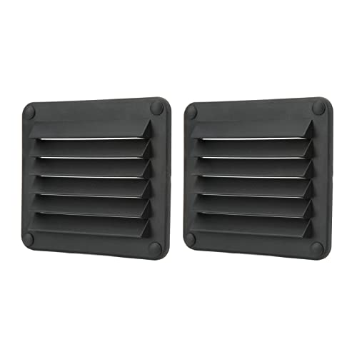 BAFOVY 2 Stück Luftventilator Belüftungsabdeckung Ersatz Robustes Nylon Rechteckiger Auspuffanschluss für Marineboot Yacht Wohnmobil Wohnwagen Zuhause Nutzung (BLACK) von BAFOVY