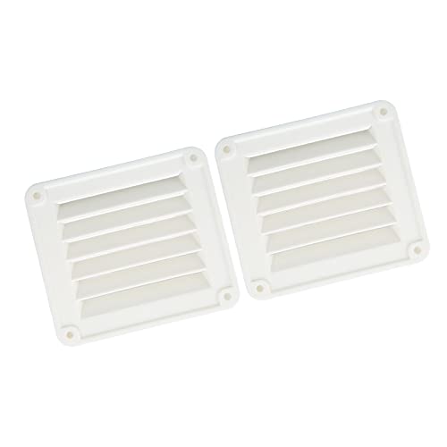 BAFOVY 2 Stück Luftventilator Belüftungsabdeckung Ersatz Robustes Nylon Rechteckiger Auspuffanschluss für Marineboot Yacht Wohnmobil Wohnwagen Zuhause Nutzung (WHITE) von BAFOVY