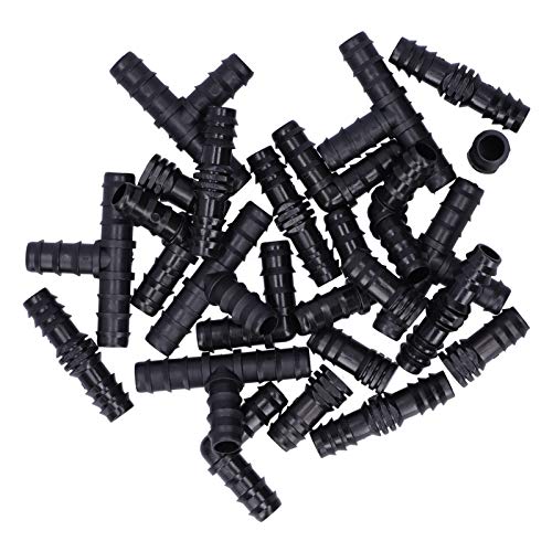BAFOVY 24 Pcs Tropfbewässerungsanpassungskit Stachelbalte für 1/2-Schlauch mit ABS-Kunststoff-Lecksof-Design Garten-Gewächshaus-Bewässerungssystem von BAFOVY