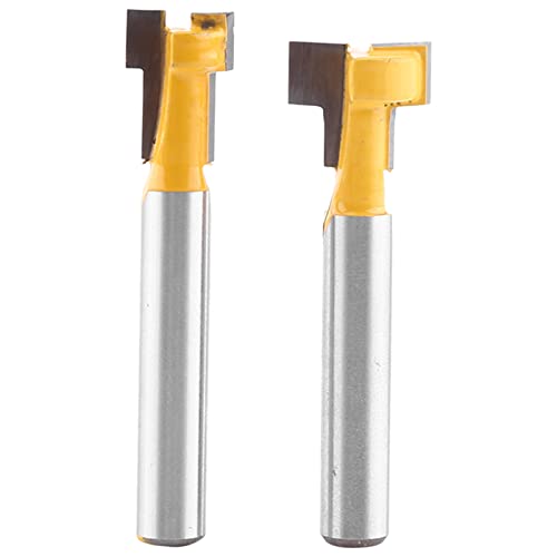 BAFOVY 2pcs T Slot Router Bit, Schlitzschneider Set 12,7 Mm 9,52 Mm Schneiden 1/4 "Schaft mit Elektrischen Trimmern Gravernmaschinen Zum Holzschlitz (gelb) von BAFOVY
