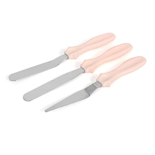 BAFOVY 3pcs Edelstahl Backspateln Set Set Food Grade Edelstahl Plastikkuchencreme Spatel Zuckerguss Spatel für Kuchen Dekorieren mit Mini -Glasur Sicher (#2) von BAFOVY