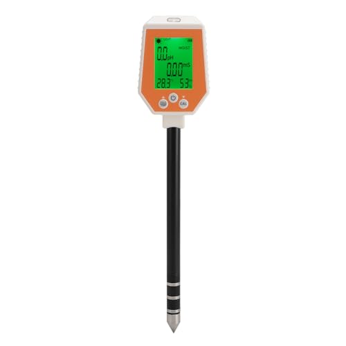 BAFOVY 6-in-1-digitaler Bodentester, PH-EG-Lichtfruchtbarkeit Luftfeuchtigkeitstemperaturmessgerät mit LCD-Hintergrundbeleuchtung für Garten Rasenfarm Innen Im Freien Im Freien Im von BAFOVY