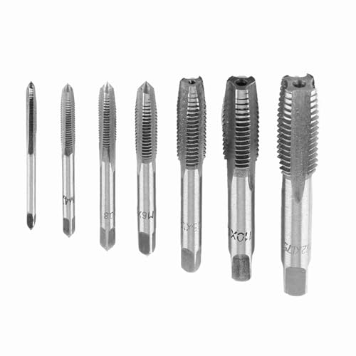 BAFOVY 7pcs Metrische Gewinde -Gewinde -Klopf -Set, M3 M4 M5 M6 M8 M10 M12 Hochhärtung Lagern -Stahl -Gewinde -Schneidwerkzeug mit Wasserverschlüsselungsschlüssel für Holz -Kunststoff von BAFOVY