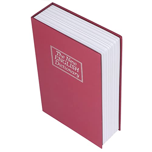 BAFOVY Buch Safe Box für Geld Wörterbuch Umleitung Sicher mit Kombination Schloss Aufbewahrung für Schmuck Pass ID Karten 9,45x6,3x2,17 in (Rot) von BAFOVY