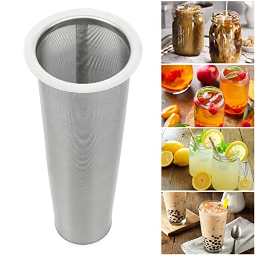 BAFOVY Cold Brew Kaffeefilter, Edelstahl Kegel Kaffee Infuser Wieder Verwendbare Maschen Sieb für Mason Gläser mit Silikon Dichtung Auslaufs Icher (8 * 21 cm) von BAFOVY