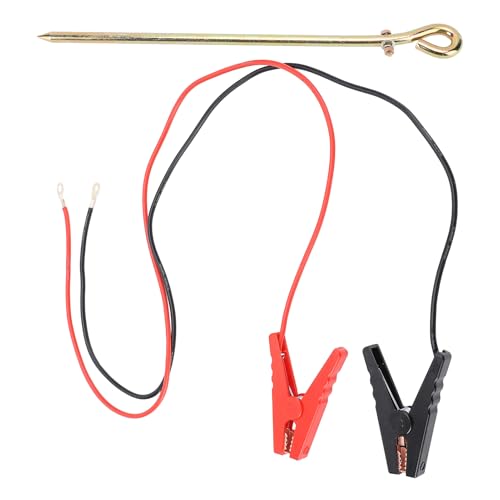 BAFOVY Elektrischer Zaun Erdungsstab Kit, Solar Electric -Zaundraht mit Krokodilklammern Verzinkter Stahl Gemahlener Stab für Bauernhöfe, Gartenvierschutzschutz von BAFOVY