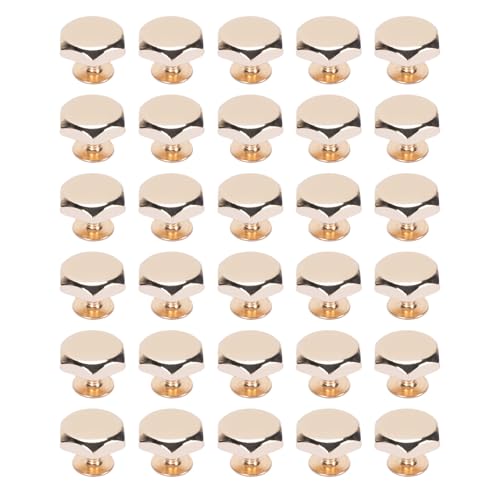 BAFOVY Hex Geformte Nieten Schrauben 30 Sets Zinklegungsmetall -Hardware für Taschen Kleidungsschuhe Handwerksgurte Dekoration Zubehör mit Gewindeschrauben Einfache Installation (GOLD) von BAFOVY
