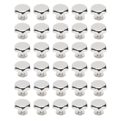 BAFOVY Hex Geformte Nieten Schrauben 30 Sets Zinklegungsmetall -Hardware für Taschen Kleidungsschuhe Handwerksgurte Dekoration Zubehör mit Gewindeschrauben Einfache Installation (SILVER) von BAFOVY