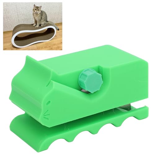 BAFOVY Kartonschneider für Katzenschabber 3D-Gedruckter DIY-Kartonschneider Katzenschabbrett Schneidwerkzeug mit Verstellbarer Tiefe Ergonomischem Griff für DIY-Projekte Handwerk (Green) von BAFOVY