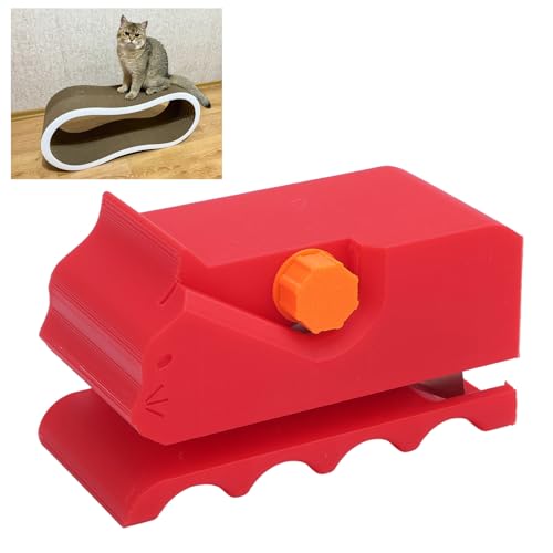BAFOVY Kartonschneider für Katzenschabber 3D-Gedruckter DIY-Kartonschneider Katzenschabbrett Schneidwerkzeug mit Verstellbarer Tiefe Ergonomischem Griff für DIY-Projekte Handwerk (Rot) von BAFOVY