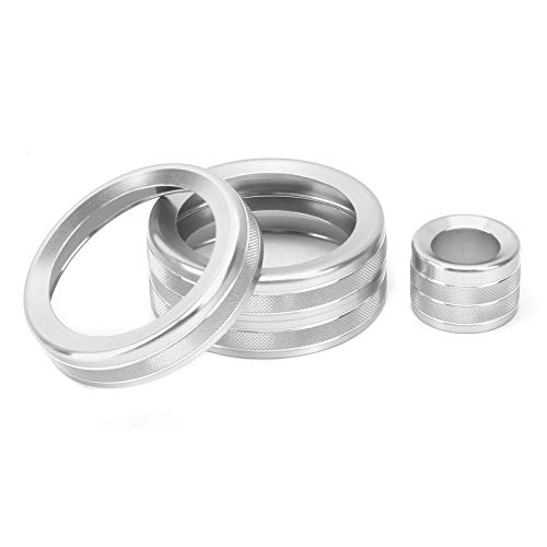 BAFOVY Klimaanlagenknopfverkleidung, 4pcs A/C-Knauf-Trimmvolumen-Einschaltdekoration mit Klimakontrollknopfabdeckung für Rover 2012-2018 (SILVER) von BAFOVY