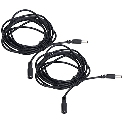 BAFOVY LED Solarlicht Verlängerungskabel DC,2er Pack LED Solarlicht Verlängerungskabel 5.5x2.1mm DC12V 24V Überwachungskabel Stromkabel mit PVC für Solarleuchten Fahrzeugstromversorgung von BAFOVY