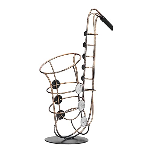 BAFOVY Metal Saxophon Wine Rack Halter Handgefertigtes Wohnkultur für Musikliebhaber mit Elegantem Retro -Design von BAFOVY