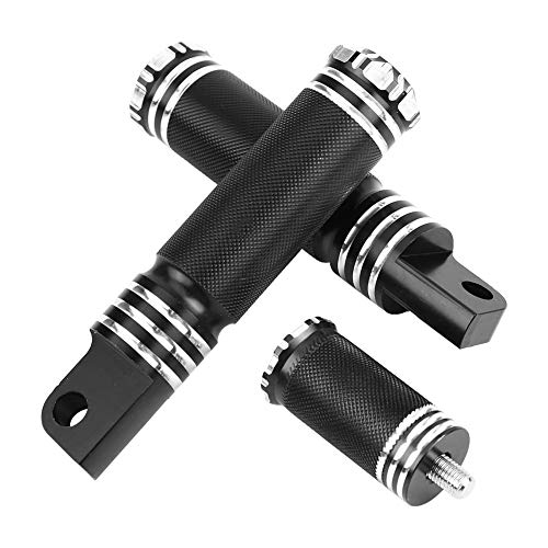 BAFOVY Motorrad CNC-Fußpegs Aluminiumlegierung Foottrest-Paar Easy Installation Verbessert Komfort Universal Fit für Männliche Footrapstrupp (Black) von BAFOVY