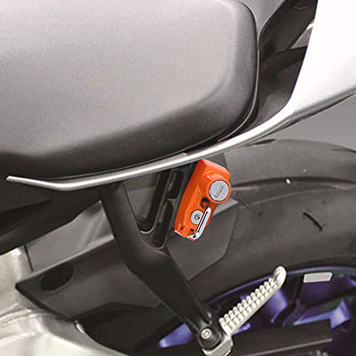 BAFOVY Motorradhelmschloss, Aluminiumlegierung Anti-Diebstahl-Helmschloss für YZF R1M/R1S/R6, Leicht zu Tragenes Schloss mit Tasche, Koffer, Motorradjacke, Kleinem und Leichtem Schloss für (ORANGE) von BAFOVY