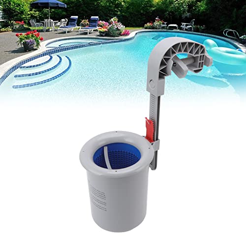 BAFOVY Pool-Oberflächenskimmer, Kunststoff Grau Wandmontierter Automatischer Reiniger, Filter Schmutzsammler für Schwimmbad mit Skimmerbehälter Größe 24x15,8cm von BAFOVY