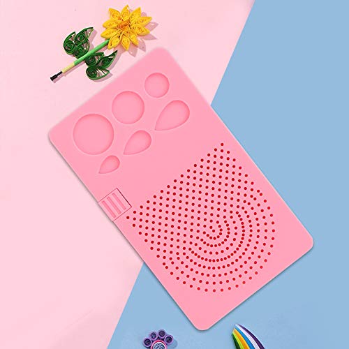 BAFOVY Quilling Board mit Pins Speicherbox, Leitfaden Quilling Tool Quil Board 20 Roots Nadelplatte Zum Erstellen von Papierstreifen, Craft Child Grid Tool (PINK) von BAFOVY