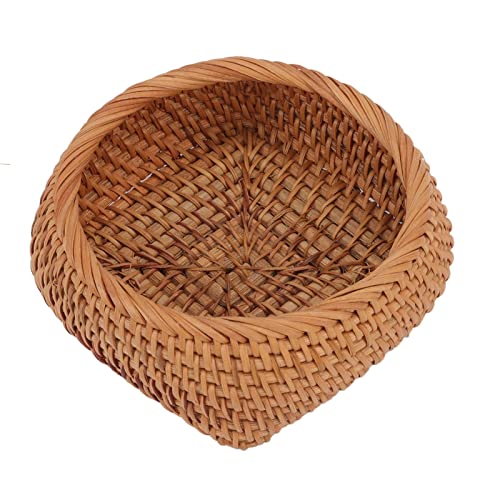 BAFOVY Rattan Storage Basket Hand Gewebter Herbst Vine Organizer für Tee -Sets Tischgeschirr Snacks mit Guter Verarbeitung für Wohnzimmer Esszimmer Schlafzimmer Schlafzimmer (kleine Größe) von BAFOVY