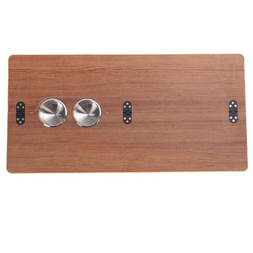 BAFOVY Rechteckiger RV-Tischplatte, 31.49x15.74in Großer Bootstisch, Klappbarer Holzschreibtisch mit 2 Becherhaltern, Flache Oberfläche für RVs, Boote, Yachten, Decks und Möbel (Braune Holzfarbe) von BAFOVY