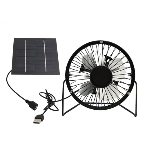 BAFOVY Solarbetriebener Ventilator 5W USB 360 Grad Verstellbarer Solarpanel Gewächshausventilator für Outdoor-Hühnerstall Hundehütte Wachstumsgarten mit Einzelkristall-Solarpanel BAFOVY Solarbetriebener Ventilator 5W USB 360 Grad Verstellbarer Solarpanel Gewächshausventilator für Outdoor-Hühnerstall Hundehütte Wachstumsgarten mit Einzelkristall-Solarpanel von BAFOVY