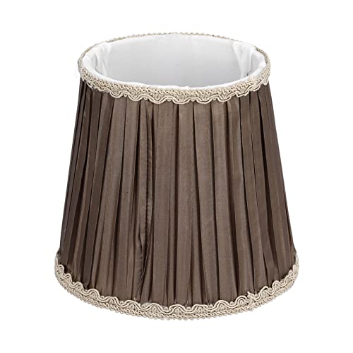 BAFOVY Weiche Beleuchtung, Eisen- und Stofflampenschirm für E14 -Glühbirnen, Moderne Dekorative Tischlampenabdeckung, Geeignet für Nachtlampen, Wohndekorationen, mit Hoher Lichtübertragung (Kaffee) von BAFOVY