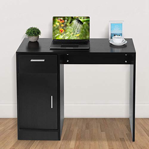 Kompakter Computertisch mit Schublade, Klassisch (Black) von BAFOVY