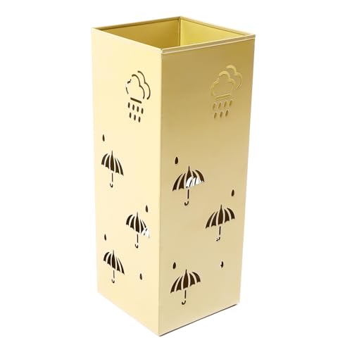 Metallschirmestand, Kompaktes Design, Premium -Material, Hohles Design, Mehrzweckgebrauch, Rostfeste und Wasserdicht, Ideal für die Aufbewahrung von Regenschirmen und Regengeräten, Geeignet für (GOLD) von BAFOVY