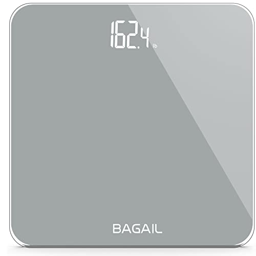BAGAIL Personenwaage, digitale Waage mit hochpräzisen Sensoren und gehärtetem Glas, ultraschlank, Step-on-Technologie, durchscheinendes Display von BAGAIL Basics