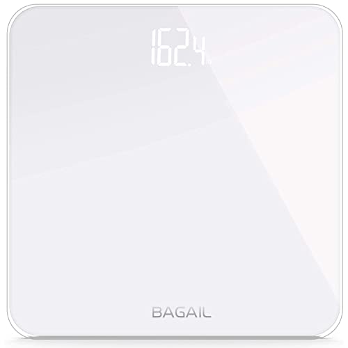 BAGAIL Digitale Personenwaage mit hochpräzisen Sensoren und gehärtetem Glas, besonders schlankes Design, Gewichtsanzeige (kg/lbs/Stone) von BAGAIL Basics