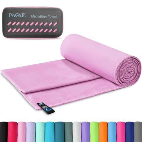 BAGAIL Mikrofaser Handtuch - Kompakt, Ultra Leicht, Schnelltrocknend - Microfaser Handtücher mit Atmungsaktive Eva Box - Perfekte Sporthandtuch, Strandhandtuch, Reisehandtuch und Badehandtücher von BAGAIL Basics