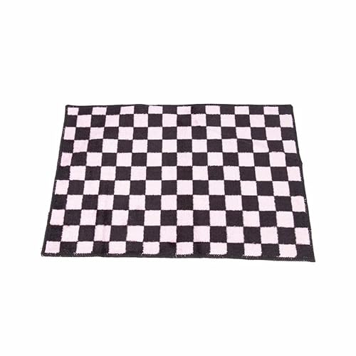 Badematte Schwarz Pink Schachbrett Karo – Rutschfester Badteppich Badvorleger Duschvorleger Badematte Schwarz Pink Schachbrett Karo – Rutschfester Badteppich Badvorleger Duschvorleger von BAGANO